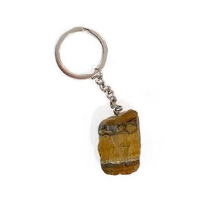 1 Tiger's Eye Rough Hewn Keychain on Silver